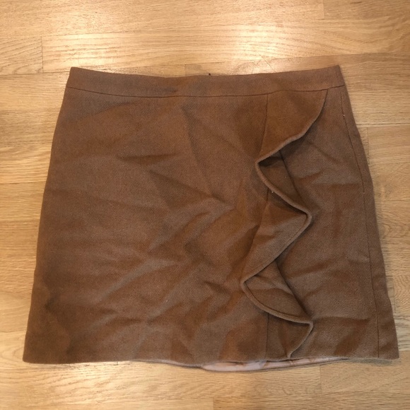J. Crew Factory Asymmetrical Brown Skirt - Picture 1 of 3